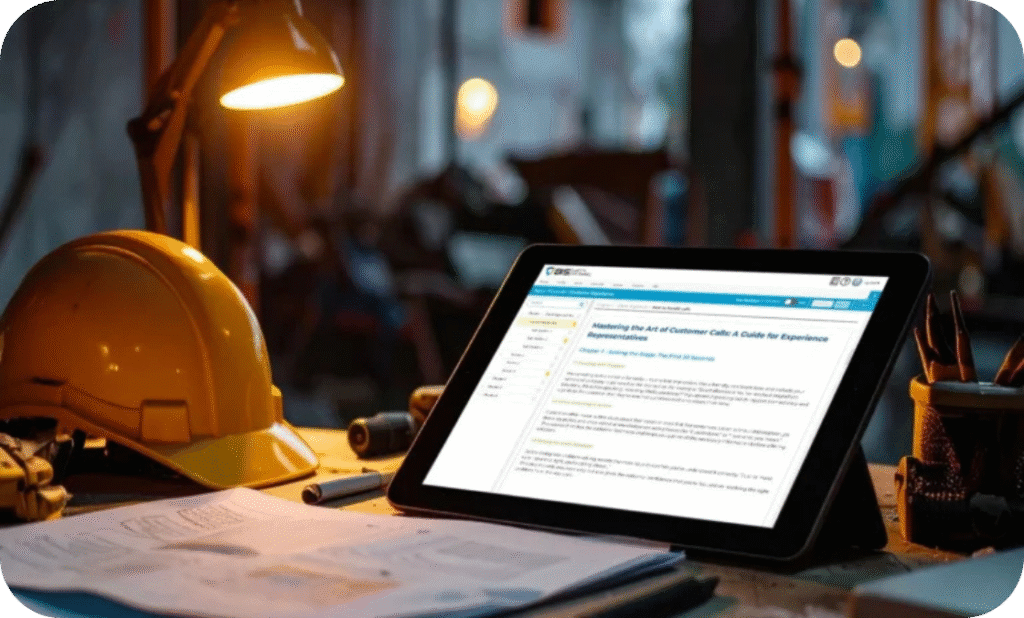 BIS Safety Software Playbooks on tablet helping companies manage SOPs and workplace compliance.